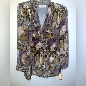 NWT 80s Vintage Linda Allan’s For Ellen Tracy 100% Silk Blazer Size 6